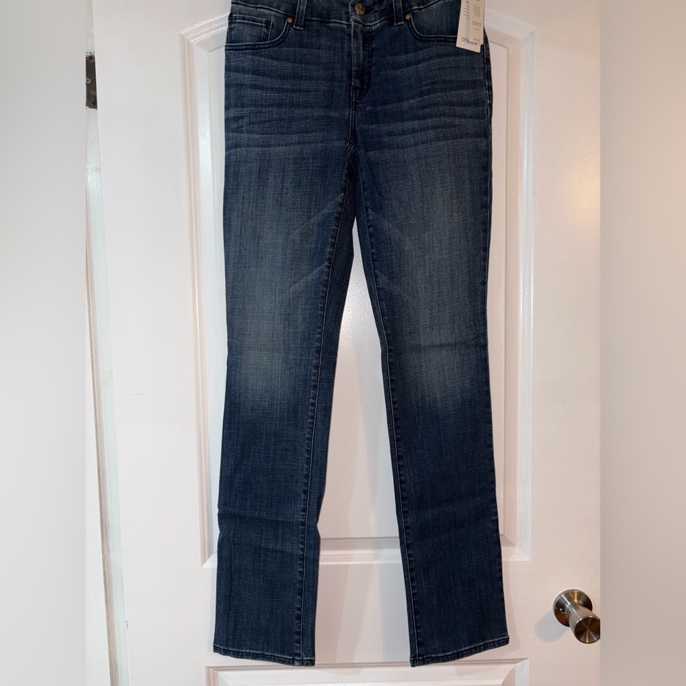NWT Chico's Classic Blue Straight Leg Denim Size 0 Tall
